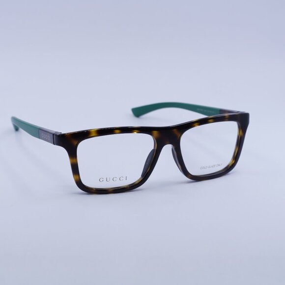 Gucci GG1737O 004 Eyeglasses Havana/Green 54mm Rectangle Frame - Picture 1 of 11